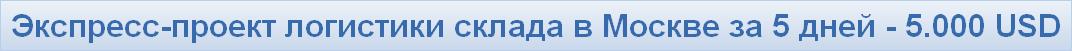 Экспресс-проект логистики склада в Москве за 5 дней - 5.000 USD
